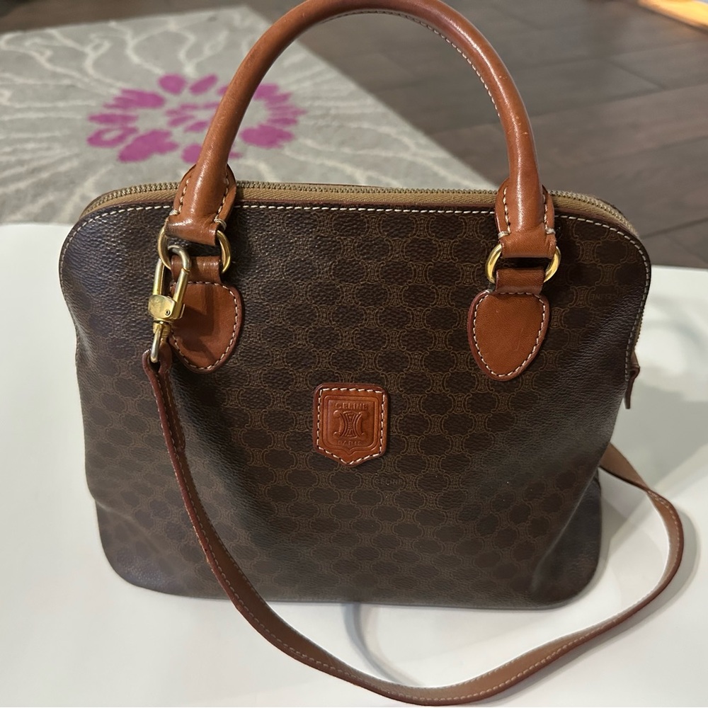 Celine Brown Leather Satchel